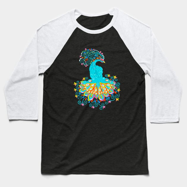 Peacecock Art Baseball T-Shirt by BullShirtCo